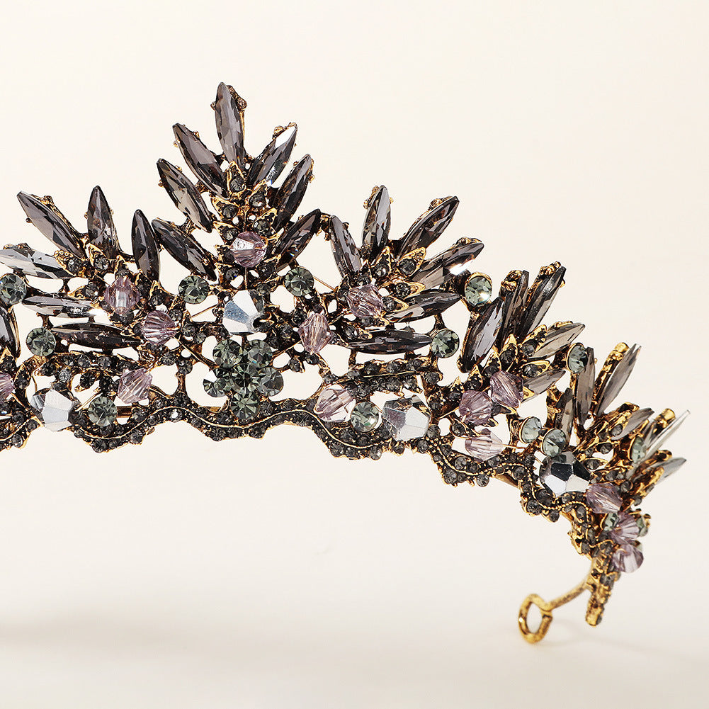 retro crown alloy inlay rhinestones 1 piece