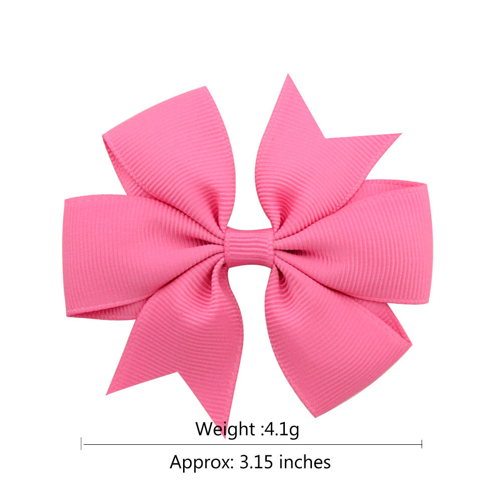fashion solid color bow knot cloth hair clip 1 piece