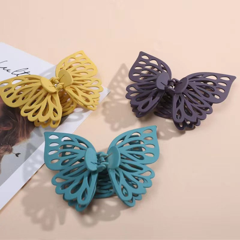 sweet butterfly plastic hollow out hair claws