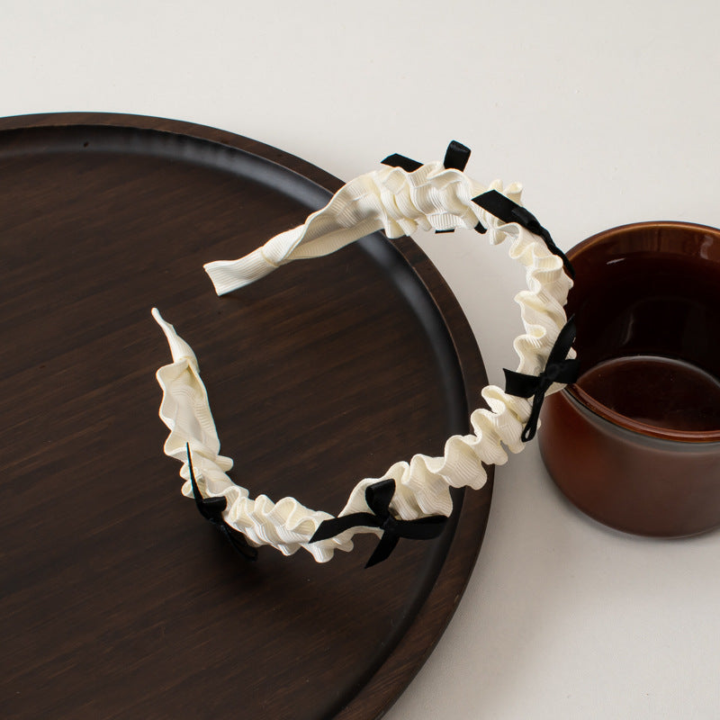 Women's Sweet Simple Style Bow Knot Cloth Pleated Hair Band