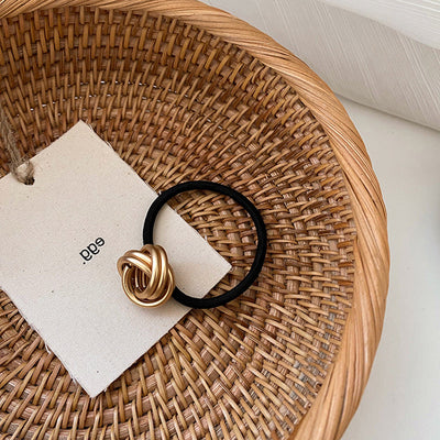 lady circle alloy rubber band plating hair tie