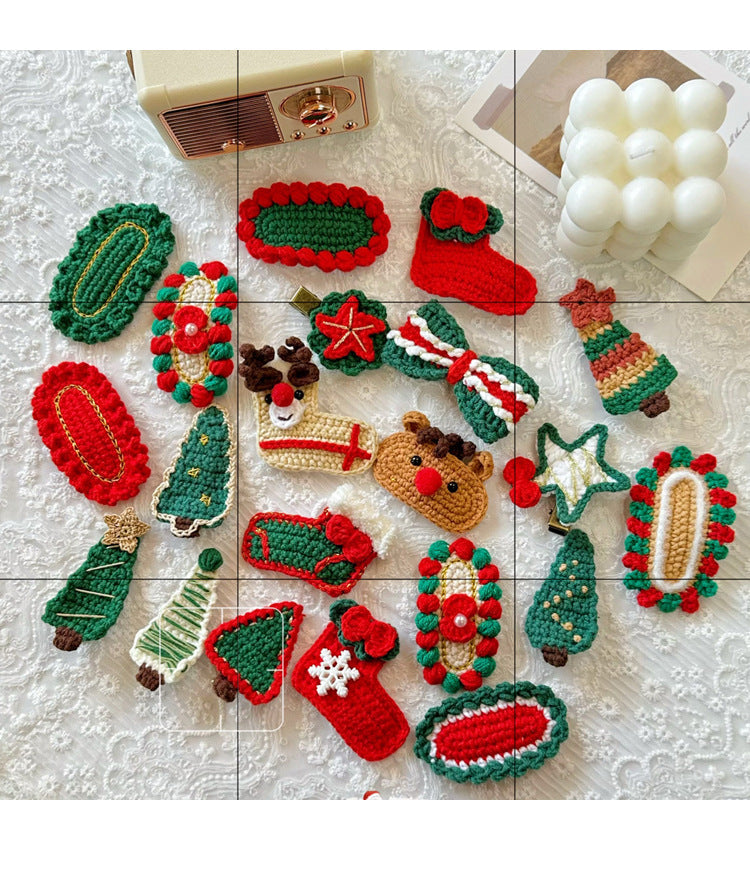 Christmas Cute Kid'S Christmas Tree Christmas Socks yarn Hair Clip