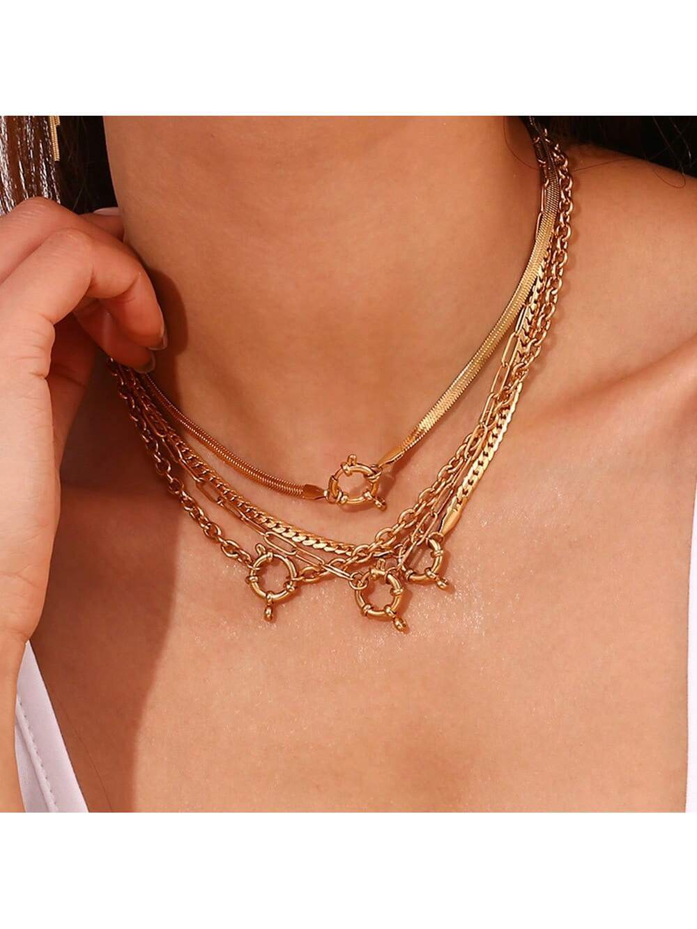 Jewelry Lady Geometric 306 Stainless Steel Plating Necklace