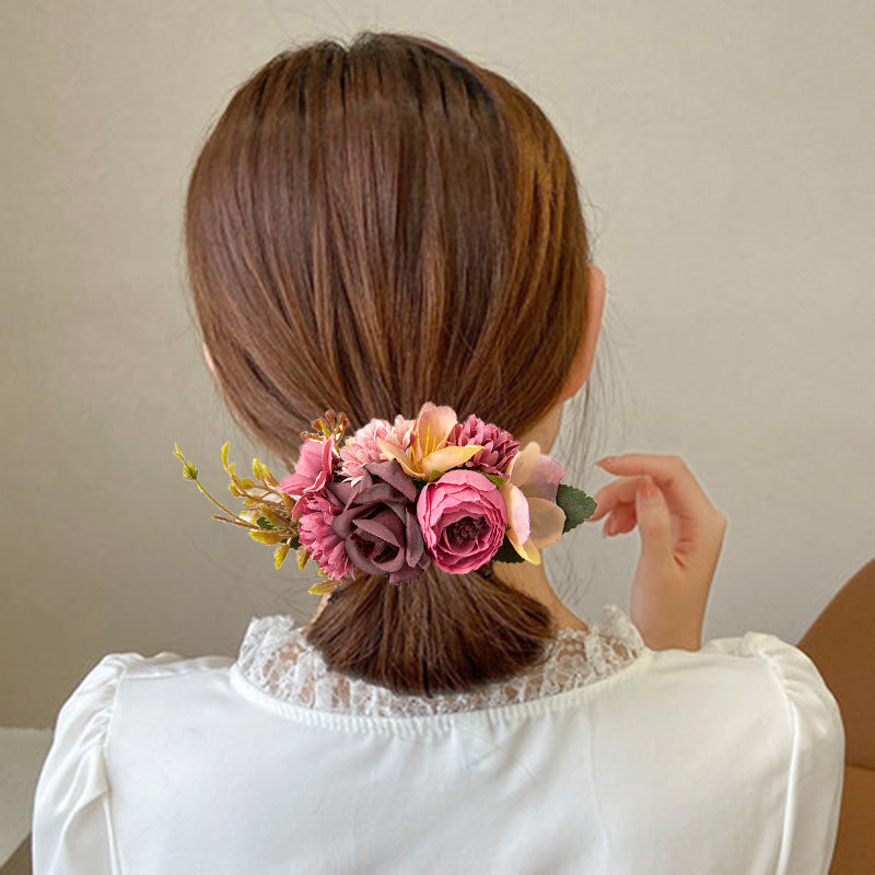 sweet flower cloth handmade insert comb