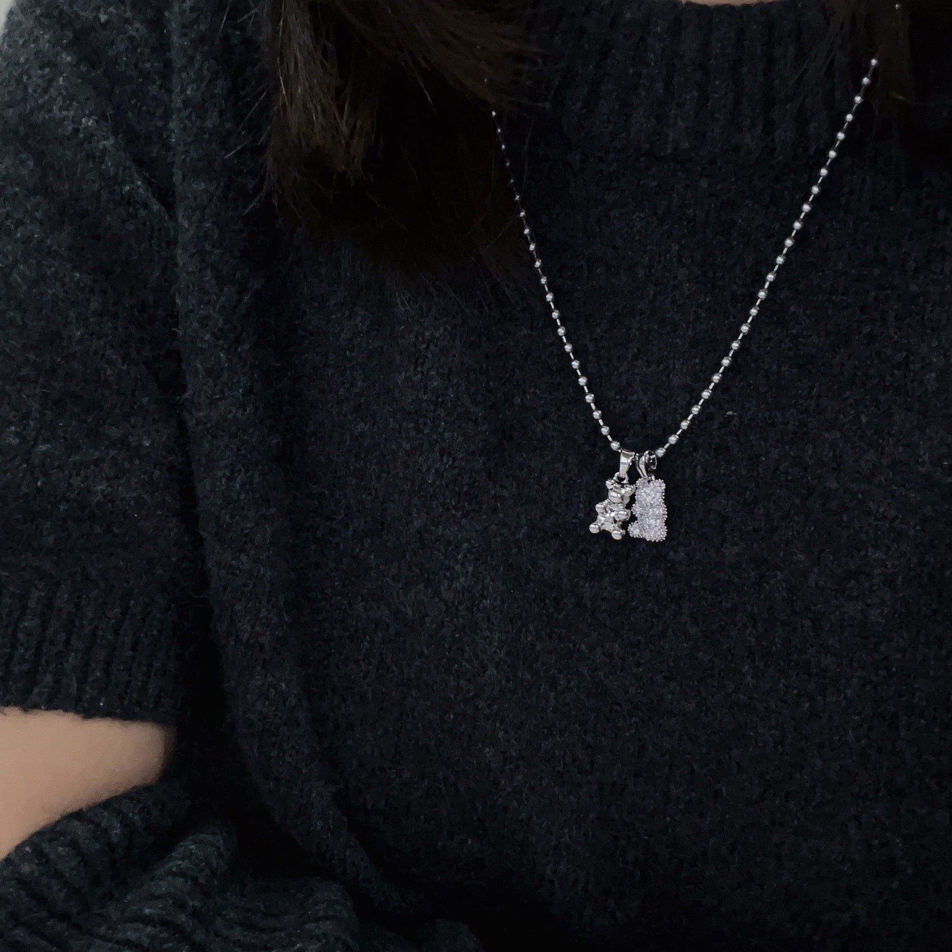 Jewelry Simple Style Classic Style Bear Titanium Steel Plating Pendant Necklace