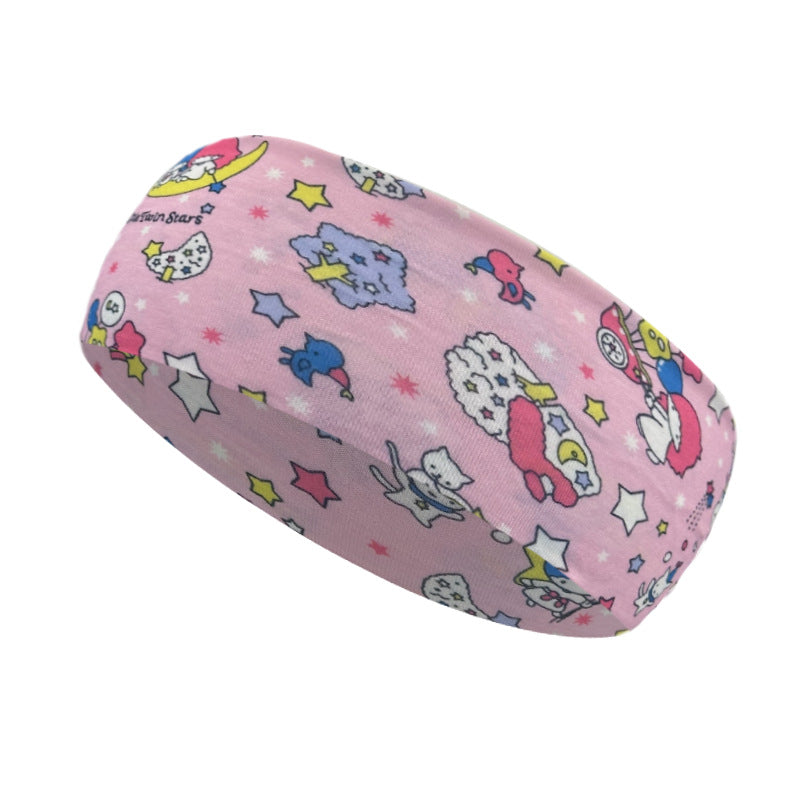 Women's Cartoon Style Cartoon Character Plaid Cloth Printing Hair Band