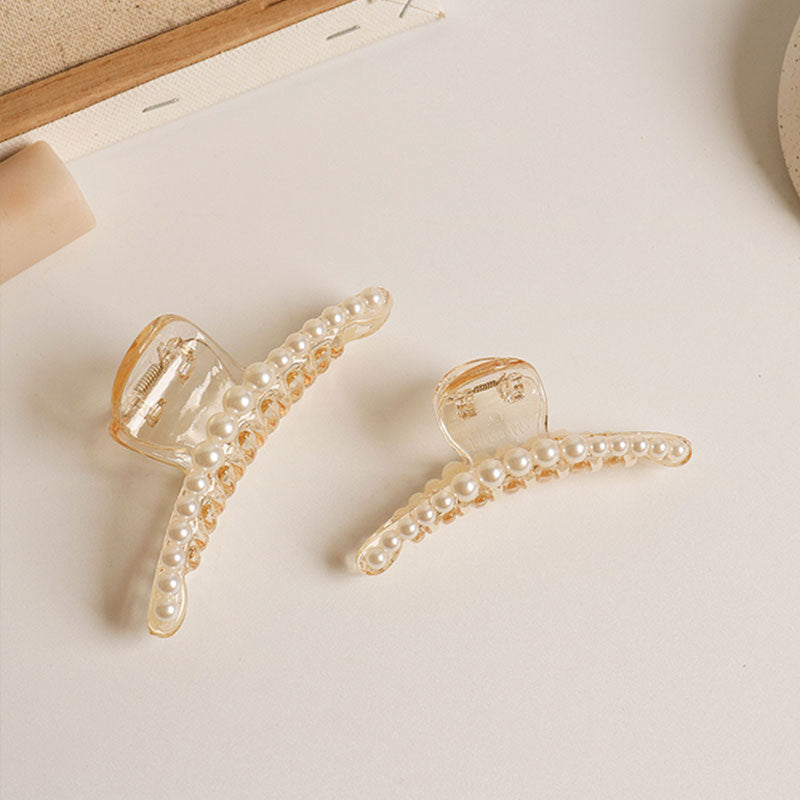simple style geometric artificial pearl handmade hair claws 1 piece
