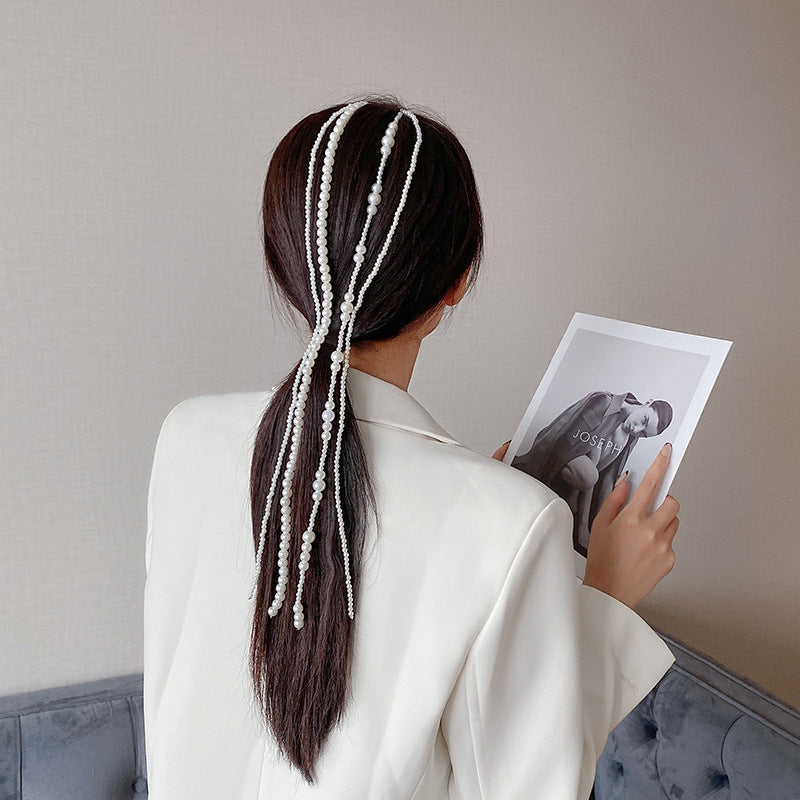 fashion solid color artificial pearl hair clip 1 piece