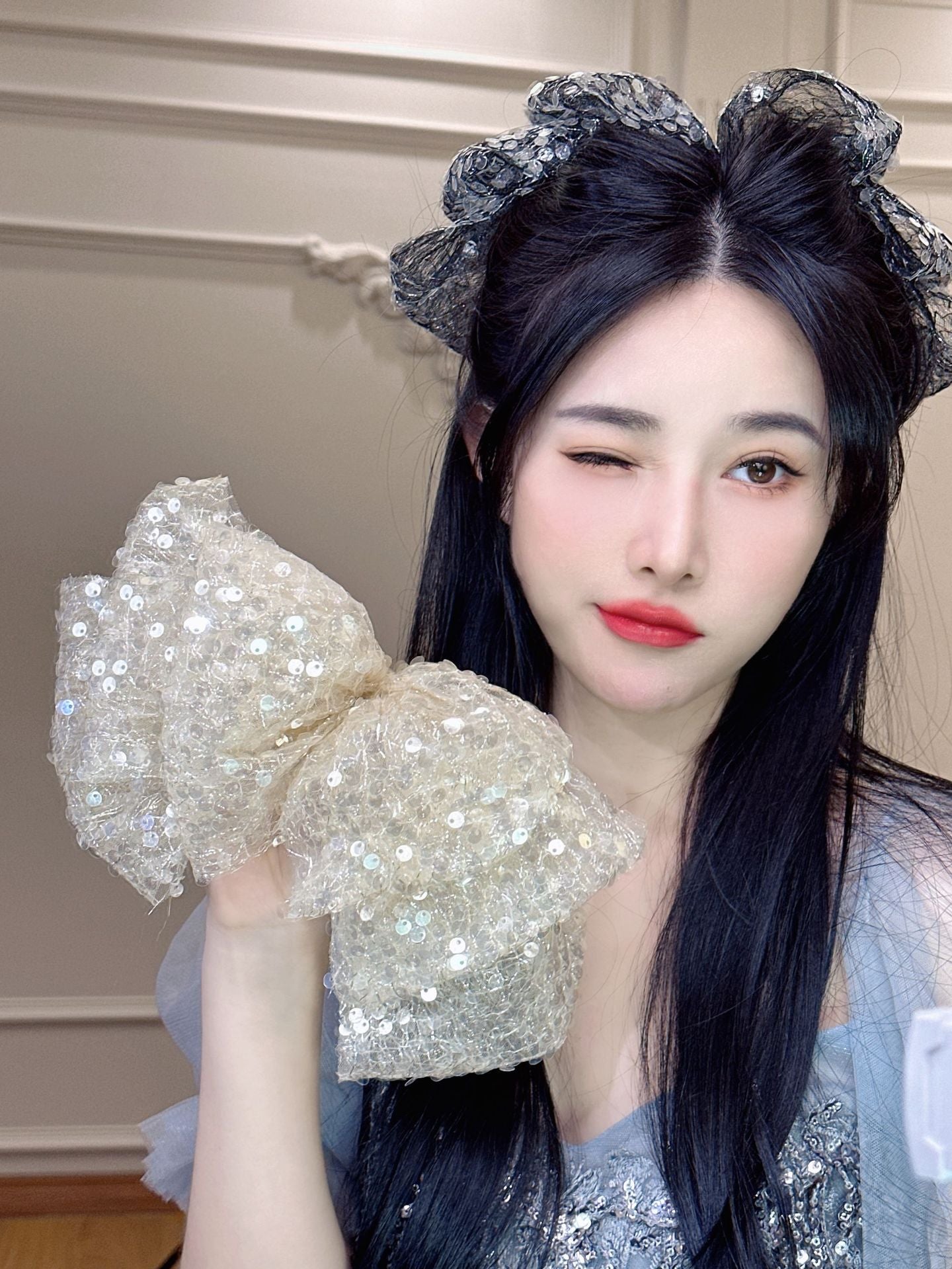 Women's Sweet Simple Style Bow Knot Gauze Hair Clip