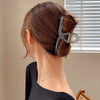 fashion flower metal plating artificial rhinestones hair claws 1 piece