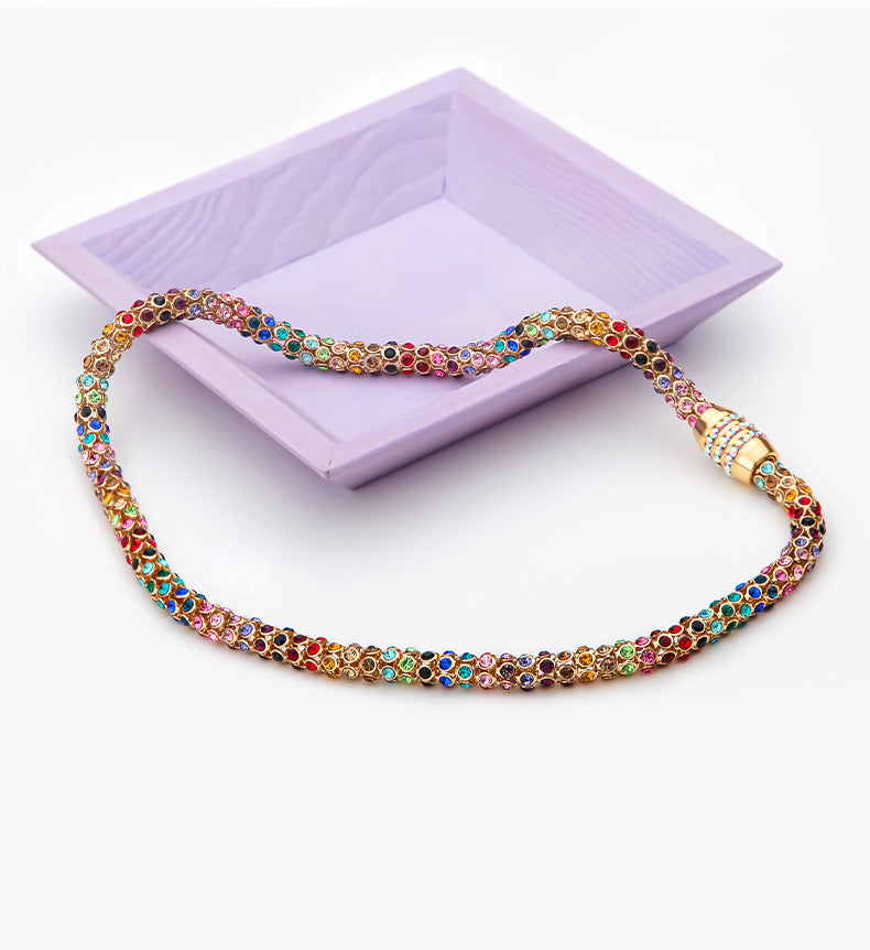 Crystal Copper Geometric Crystal Necklace