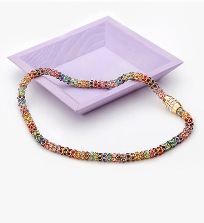 Crystal Copper Geometric Crystal Necklace