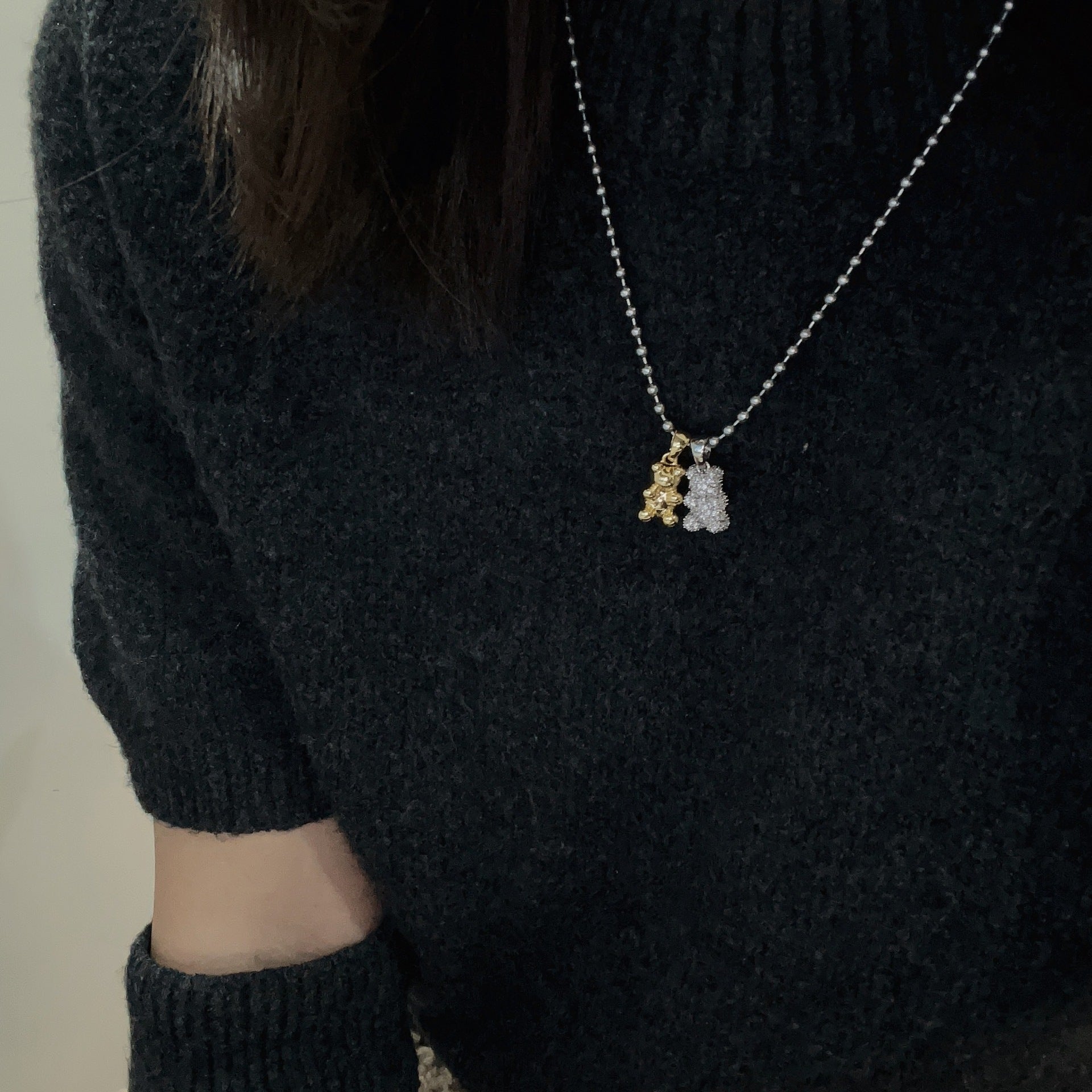 Jewelry Simple Style Classic Style Bear Titanium Steel Plating Pendant Necklace