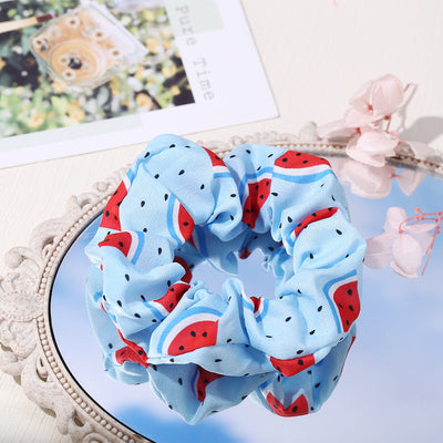 fashion floral fruit printing hair scrunchies