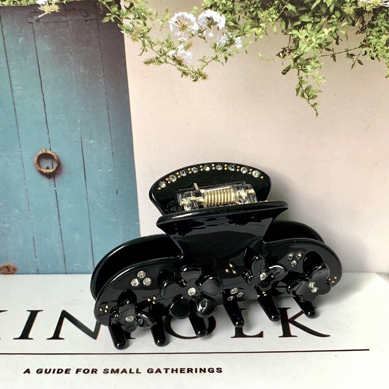 original design flower butterfly acetic acid sheets diamond hair claws