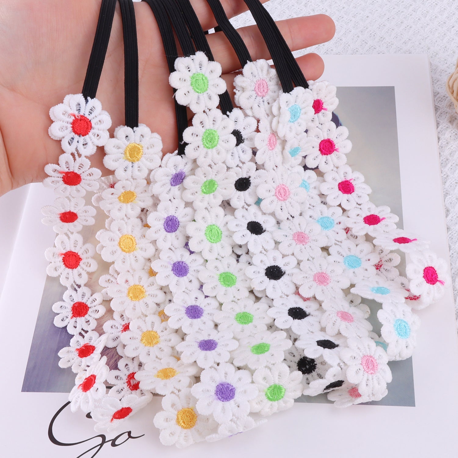 sweet simple style flower cloth hair band