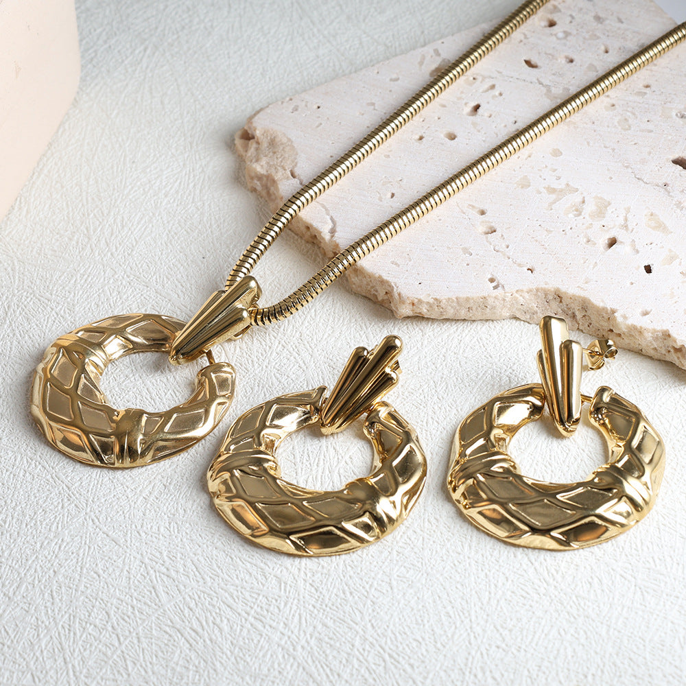 Jewelry Streetwear Geometric 304 Stainless Steel Plating Earrings Necklace