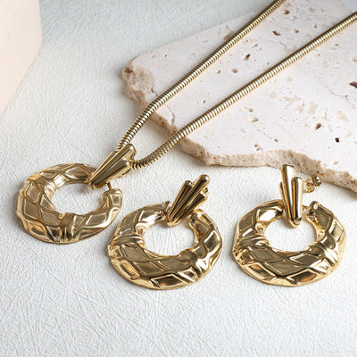 Jewelry Streetwear Geometric 304 Stainless Steel Plating Earrings Necklace