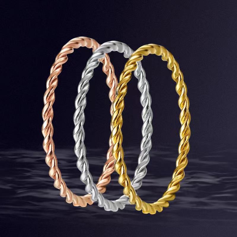 Jewelry Elegant Geometric Titanium Steel Plating Rings