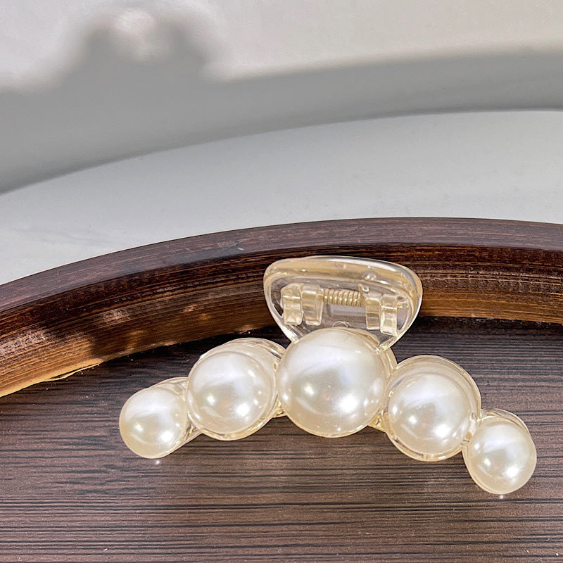 fashion solid color plastic imitation pearl  hair claw