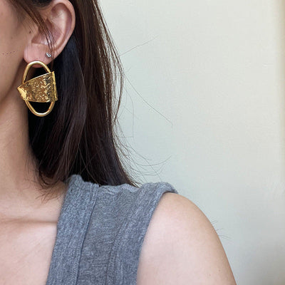 1 Pair Casual Simple Style Geometric Hollow Out Copper Ear Studs