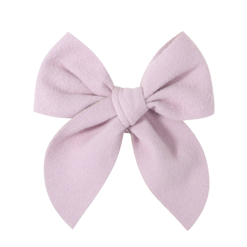 sweet solid color polyester bow knot hair clip