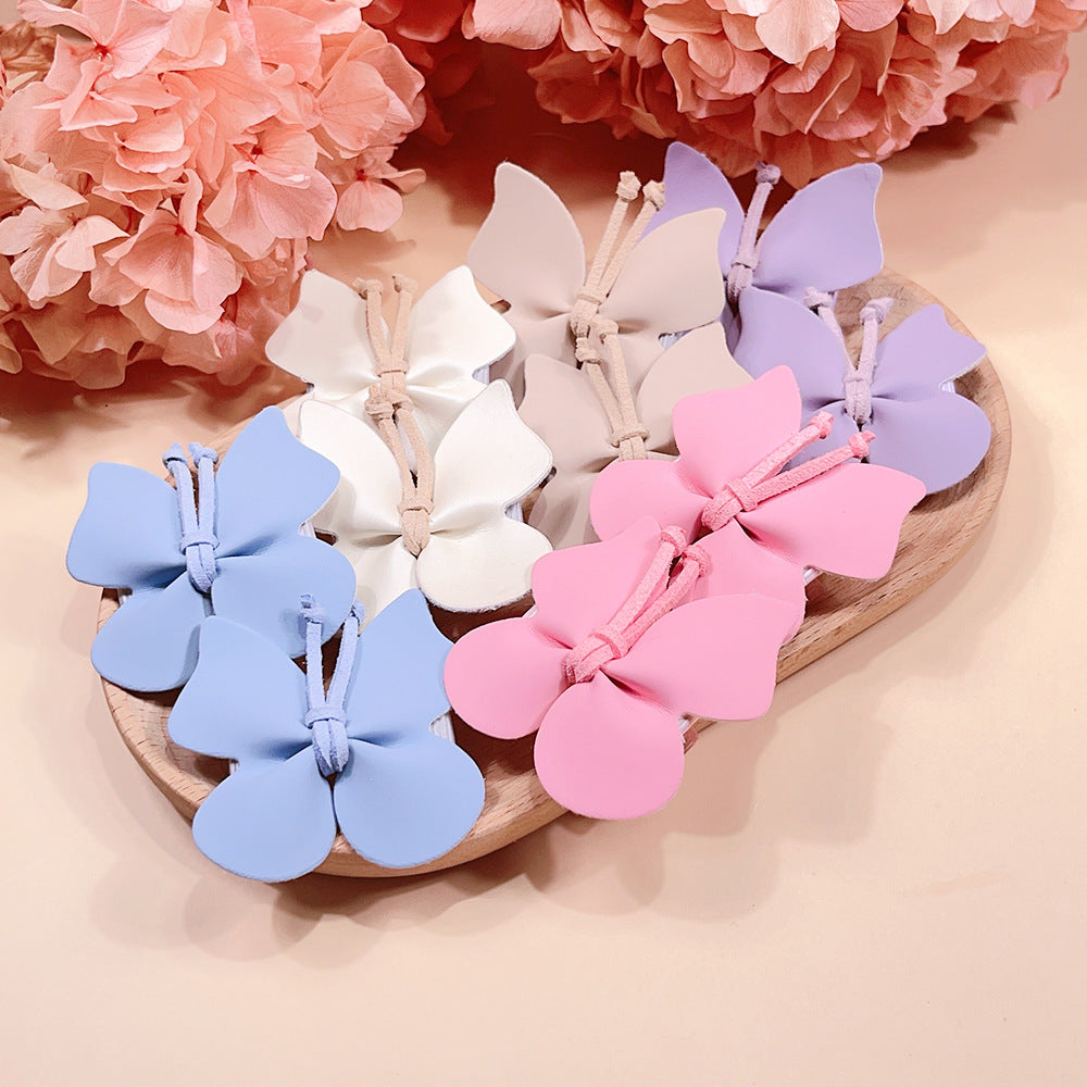Girl'S Sweet Butterfly Pu Hair Clip