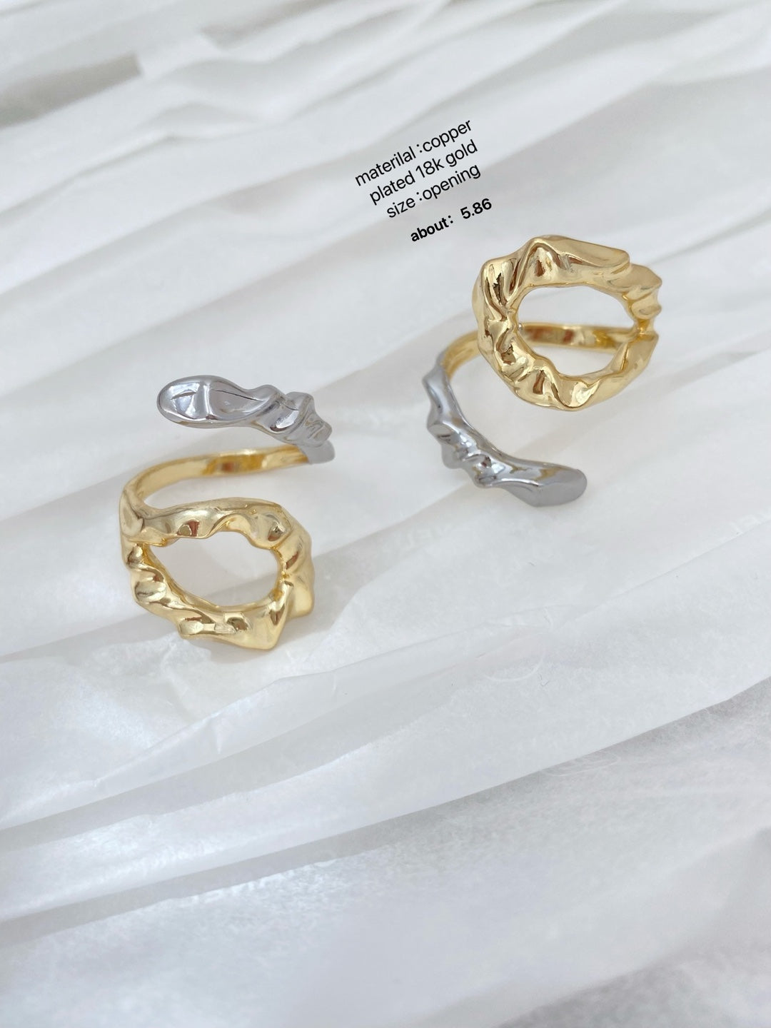 Jewelry Vintage Style Classic Style Spiral Copper Mixed Metal Plating Open Rings