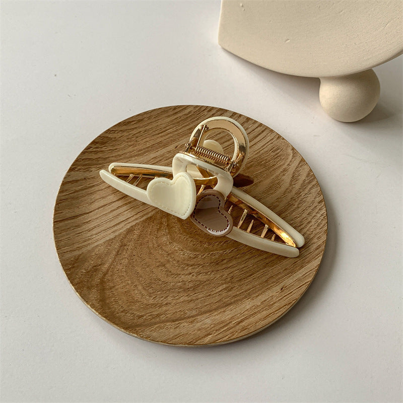 Women's IG Style Sweet Heart Shape Alloy Hair Claws