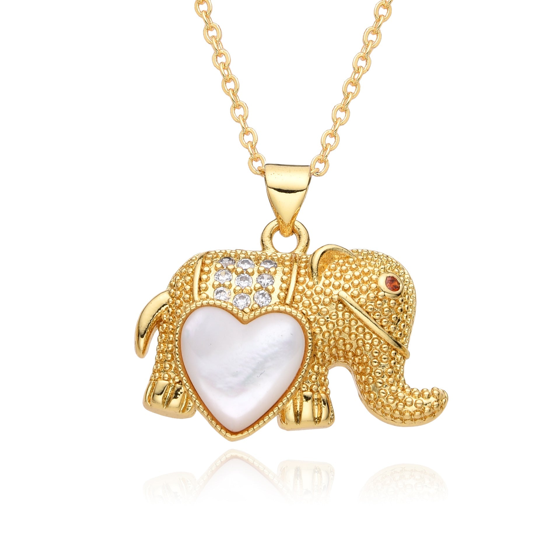 Copper Inlay Snake Dragonfly Zircon Pendant Necklace