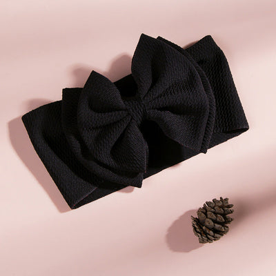 fashion children's solid color double-layer bowknot hairband