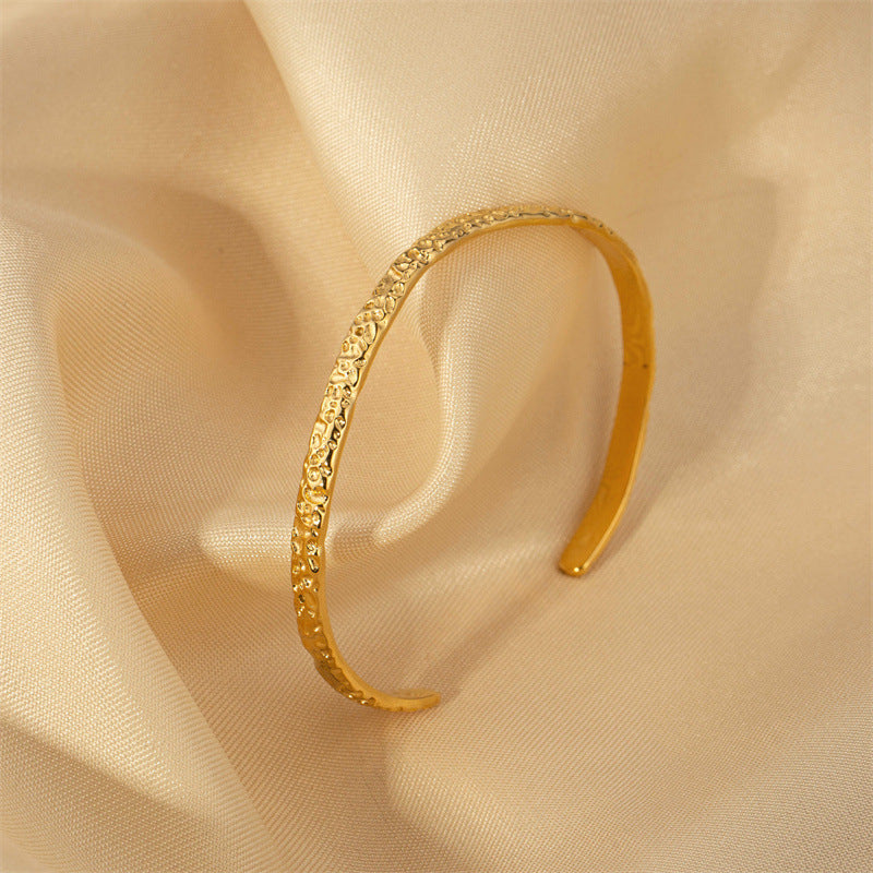 Simple Style Solid Color 304 Stainless Steel Bangle In Bulk