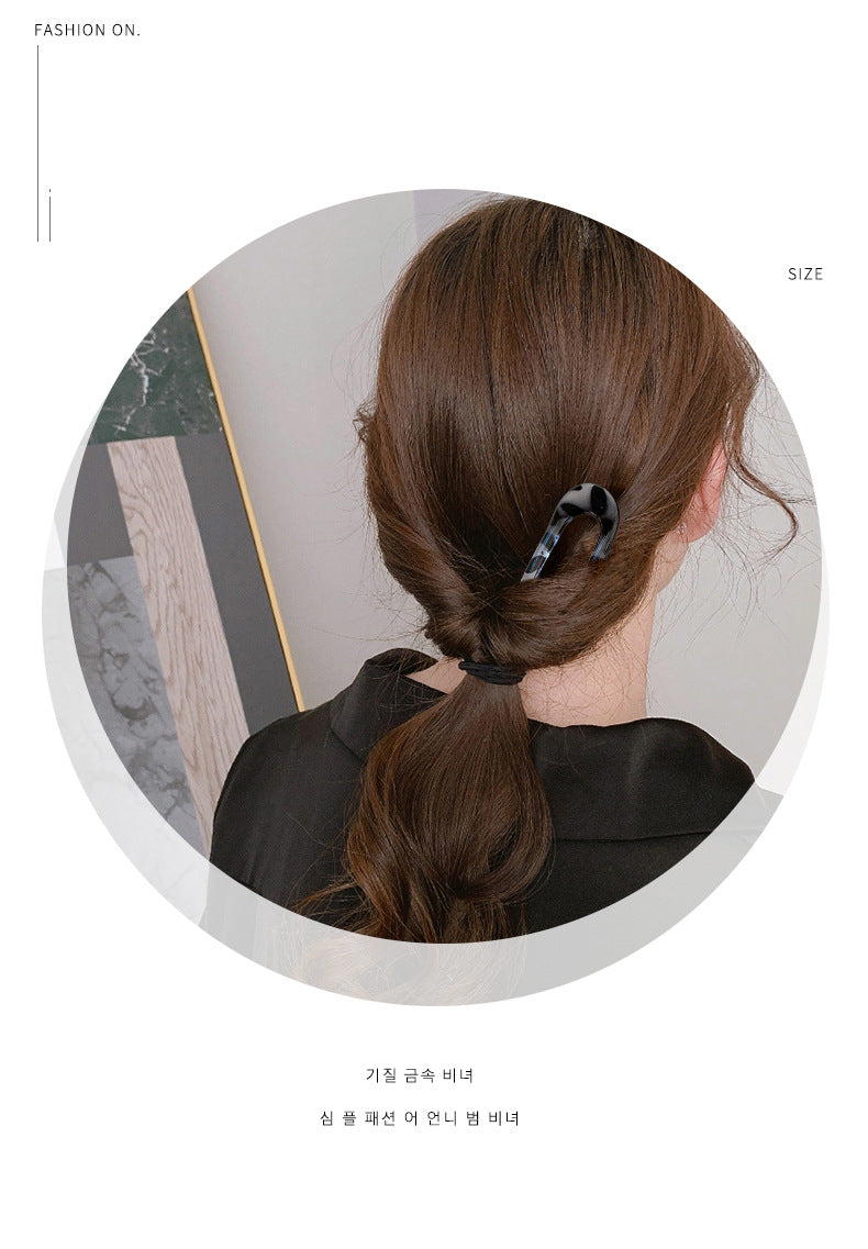 Women's Simple Style Classic Style U Shape Resin Hair Sticks