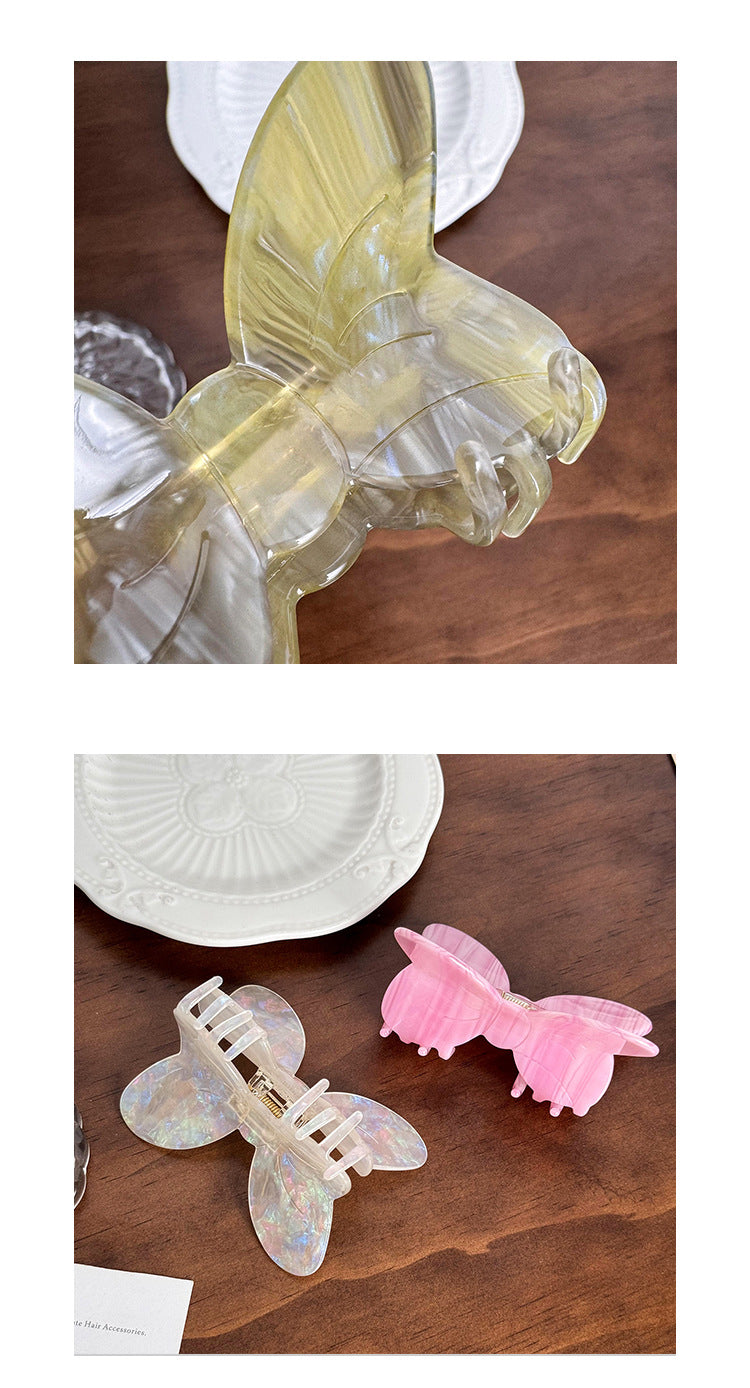 Women's Sweet Simple Style Solid Color Bow Knot Acetic Acid Hair Claws