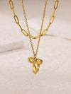 Jewelry Elegant Streetwear Bow Knot 304 Stainless Steel Plating Double Layer Necklaces