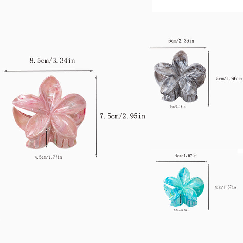 Women's Simple Style Floral Plastic Resin Stoving Varnish Hair Claws
