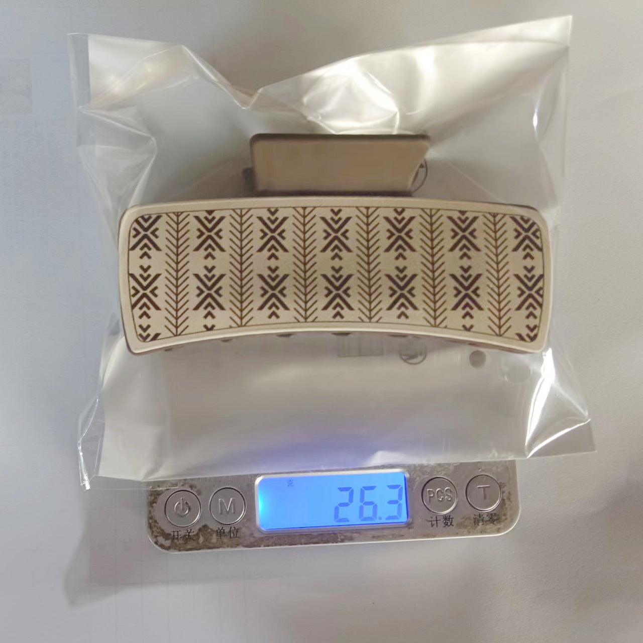 retro color block plastic resin printing hair claws