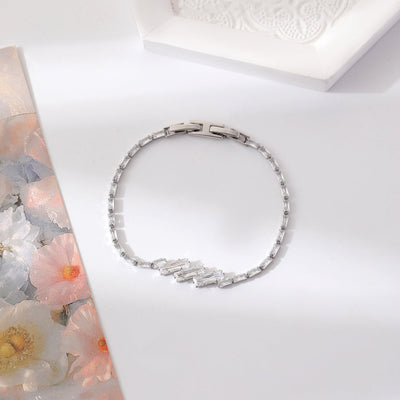 Copper Plating Inlay Geometric Zircon Bracelets