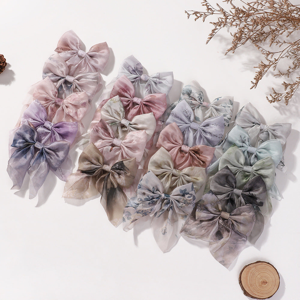 Girl'S Simple Style Classic Style Bow Knot Alloy Ribbon Lettuce Trim Hair Clip