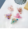 cute color block acetic acid sheets plating hair claws 1 piece