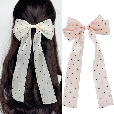 Women's Simple Style Bow Knot Gauze Hair Clip