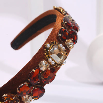 simple style geometric rhinestone flowers rhinestones hair band 1 piece