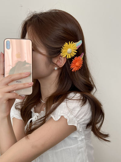 Women's Casual Sweet Daisy Plastic Hair Clip