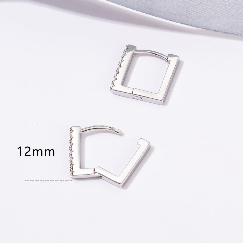 1 Pair Simple Style Geometric Copper Zircon Earrings