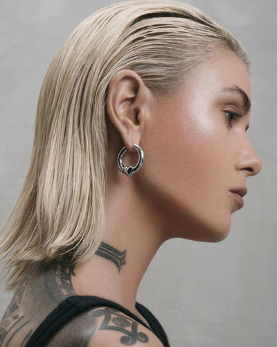 1 Pair Simple Style Heart Shape Mixed Metal 304 Stainless Steel Earrings