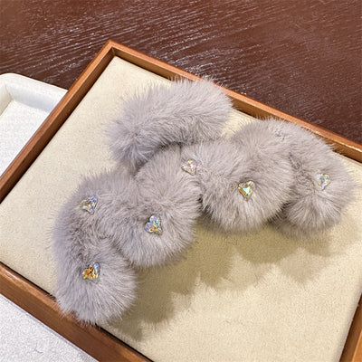 Women's Sweet Korean Style Solid Color Artificial Crystal Inlay Artificial Crystal Hair Claws