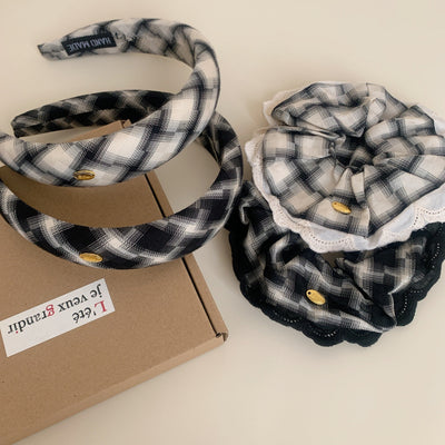 Women's Simple Style Commute Checkered Cloth Hair Tie