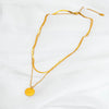Jewelry Casual Simple Style Round Letter Titanium Steel Double Layer Necklaces