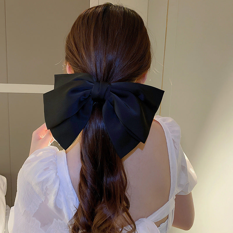 elegant tassel heart shape bow knot flannel inlay artificial pearls rhinestones hair clip 1 piece