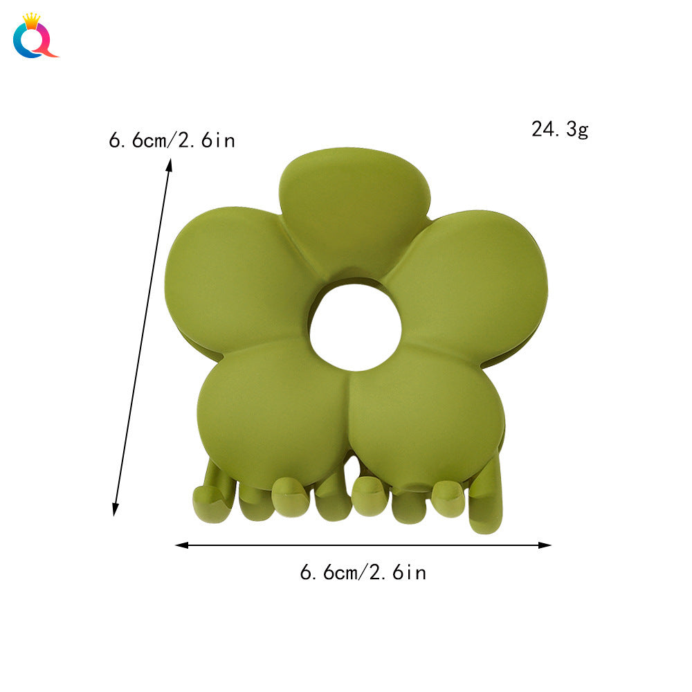 frosted candy color flower shark clip